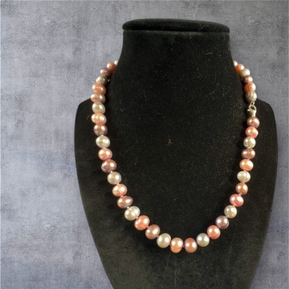 Multicolor Authentic Freshwater Pearls with Sterling Silver Clasp